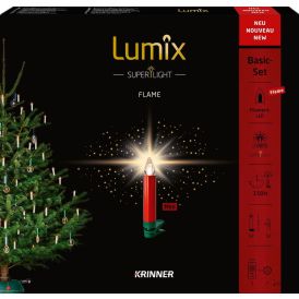 Langaton Kuusenkynttilä Krinner Lumix SuperLight Flame punainen 12 kpl