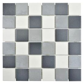 Mosaiikkilaatta Fliesen Quadrat Mix harmaa/musta 30,6 x 30,6 cm