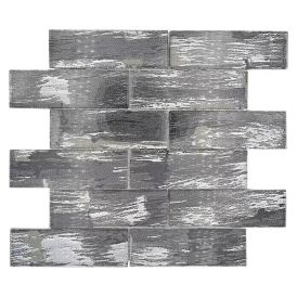 Mosaiikkilaatta Crystal Subway XCM SWSV Musta/Hopea 30 x 30 cm
