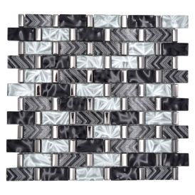 Mosaiikkilaatta Crystal Mix XCM MW10 31 x 30 cm Harmaa/Musta