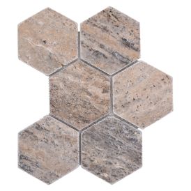 Mosaiikkilaatta Hexagon XNT HX147 Luonnonvalkoinen 19,9 x 26,2 cm