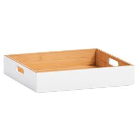 Puulaatikko Zeller Bambu Valkoinen 30 x 27 x 6 cm