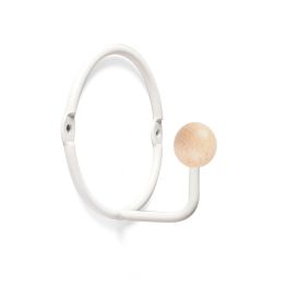 Koukku REI valkoinen beech & steel 80 mm