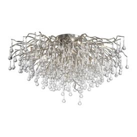 Kattokruunu Paul Neuhaus Icicle hopea Ø 100 cm
