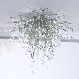 Kattokruunu Paul Neuhaus Icicle Hopea Ø 50 cm