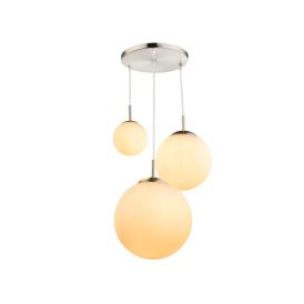 Riippuvalaisin Globo Joel 3-os nikkeli/opaalilasi Ø 51,5 cm