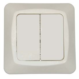 Kytkin 6+6 Etman IP21 Valkoinen 85 x 85 mm