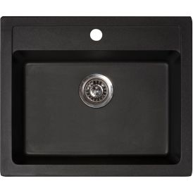 Keittiöallas Aqualine Quadro grafiitinmusta 60 x 50 cm