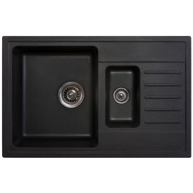 Keittiöallas Aqualine Quadro Plus musta 78 x 50 cm