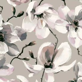 Kuitutapetti AM-Markkinointi Flora Magnolia Harmaa 47466