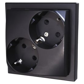 Pistorasia Hiili 2-os musta 8,6 x 8,6 cm IP20