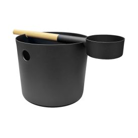 Saunakiulu + kauha KOLO Musta 5 l