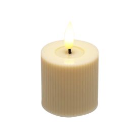 LED-kynttilä 5 x 6 cm beige