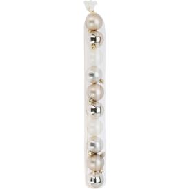 Joulupallolajitelma 5 cm 10 kpl valkokulta