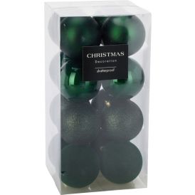 Joulupallolajitelma 8 cm 16 kpl vihreä