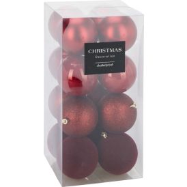 Joulupallolajitelma 8 cm 16 kpl punainen