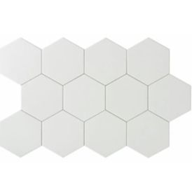 Lattialaatta Essence Hexagon Valkoinen 14 x 16 cm