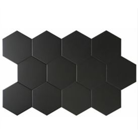Lattialaatta Essence Hexagon Musta 14 x 16 cm