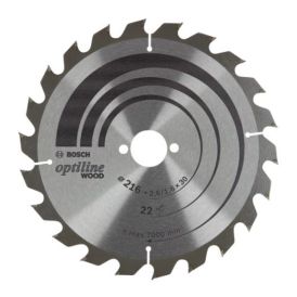Pyörösahanterä Bosch Optiline Wood 216 x 2,6 mm T22