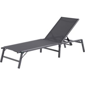 Aurinkotuoli Sunfun 186 x 63 x 86 cm musta