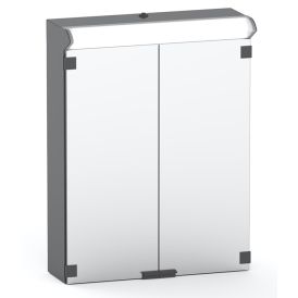LED-valaisinpeilikaappi Polaria Lumena 500 Oikea Vikavirtasuojattu Harmaa 50 x 70 x 17,5 cm