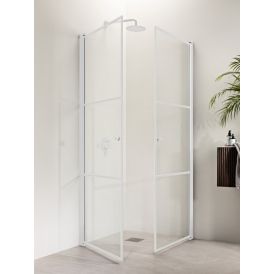 Suihkukulma Vihtan Ruutu 3+3 valkoinen/kirkas 90 x 90 x 203,5 cm