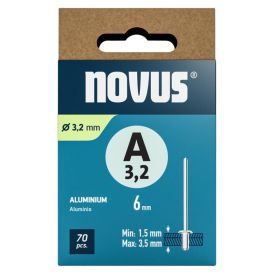 Vetoniitti Novus alumiini Ø 3,2 x 8 mm 70 kpl/pkt