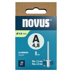 Vetoniitti Novus alumiini Ø 4,8 x 8 mm 70 kpl/pkt