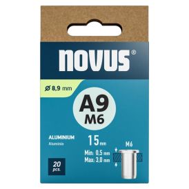 Niittimutteri Novus alumiini M6 x 15 mm 20 kpl/pkt