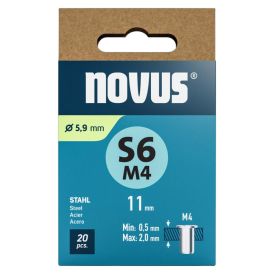 Niittimutteri Novus teräs M4 x 11 mm 20 kpl/pkt