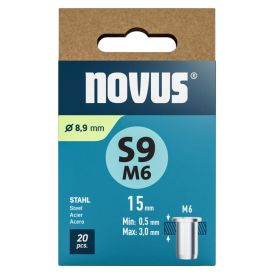 Niittimutteri Novus teräs M6 x 15 mm 20 kpl/pkt