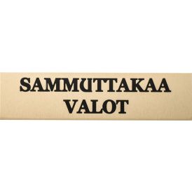 Alumiinikilpi Metl-Stik Sammuta valot 2 x 8 cm