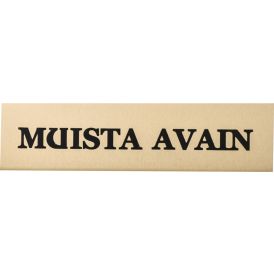 Alumiinikilpi Metl-Stik Muista avain 2 x 8 cm