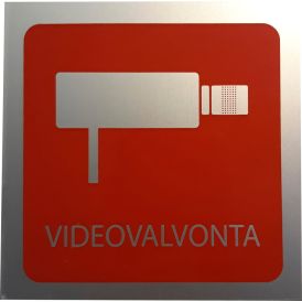 Alumiinikilpi Metl-Stik Videovalvonta 9 x 9 cm