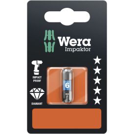 Bits-kärki Wera Impaktor kuusiokolo SW 6 25 mm