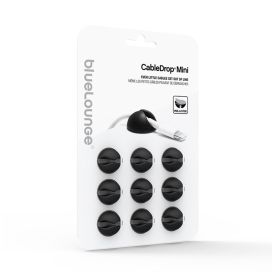 Kaapelinpidike BlueLounge CableDrop Mini Musta 9 kpl