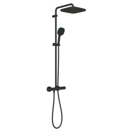 Suihkujärjestelmä GROHE Vitalio Comfort 250 Cube termostaatilla mattamusta