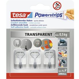 Tarrakoukku Tesa Powerstrips läpinäkyvä 0,5 kg 3 kpl