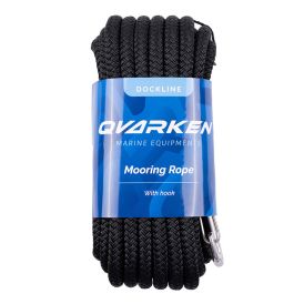 Kiinnitysköysi Qvarken Dockline karbiinihaalla musta 10 mm x 6 m