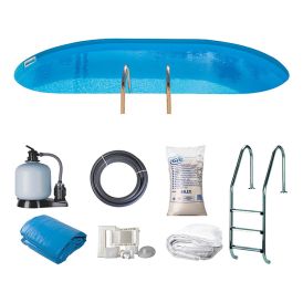 Maahan upotettava uima-allas Swim & Fun ovaali 800 x 400 x 120 cm