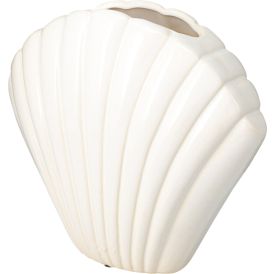 Maljakko simpukka 23 cm valkoinen
