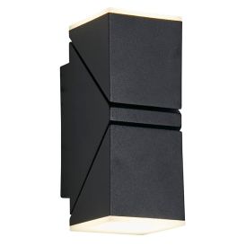 LED-ulko­seinävalaisin Searchlight Montana 2-os musta ⌀ 6,2 cm IP44