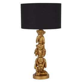 Pöytävalaisin Searchlight 3 Wise Monkey musta/kulta ⌀ 28 cm