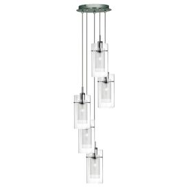 Riippuvalaisin Searchlight Duo I 5-os harjattu hopea ⌀ 28 cm