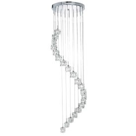 LED-riippuvalaisin Searchlight Ice Cube 20-os kirkas kromi ⌀ 45 cm