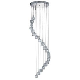 LED-riippuvalaisin Searchlight Ice Cube 20-os kromi ⌀ 45 cm