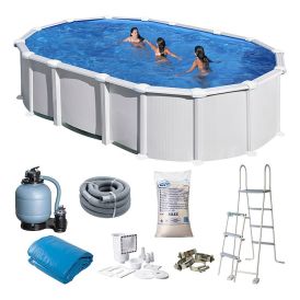 Uima-allas Swim & Fun ovaali 730 x 375 x 132 cm valkoinen