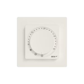 Yhdistelmätermostaatti DEVI DEVIreg Room valkoinen 85 × 85 mm