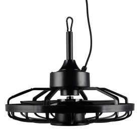LED-kattotuuletin Trio Oslo musta Ø 51 cm IP44