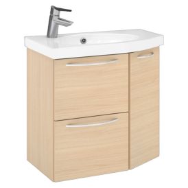 Allaskaappi Temal Mondo vaalea tammi 67,5 x 40 x 64 cm, 2 ltk + 1 ovi, viiste oikealla